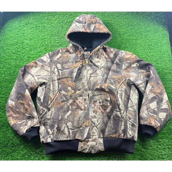 VRG Carhartt Realtree Hunting J140 Active Work Jacket L Camo Duck Canvas Coat